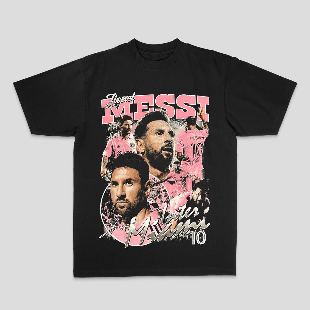 American Men's Messi Argentina American Retro Heavy Short-sleeved Street Print Summer New Men's and Women's Streetwear