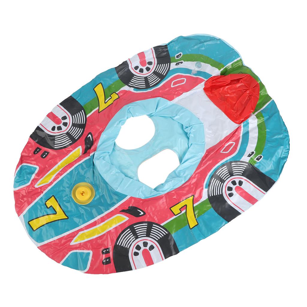 Inflatable Pool Float PVC Airplane Shape Swimming Ring Float Boat with Steering Wheel for Toddler Kids