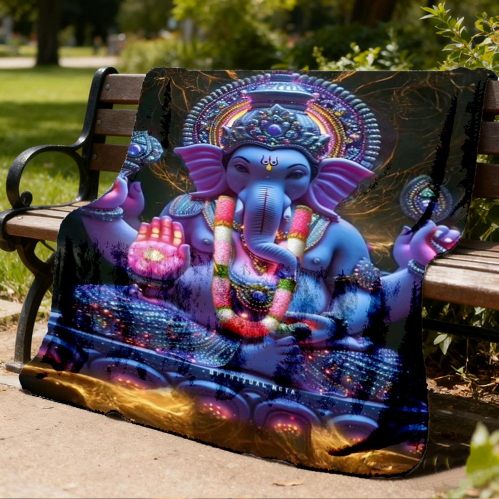 1pc Spiritual Decor Throw Blanket Polyester Fiber, Lightweight Flannel, Soft & Warm, All Season Use for Outdoor, Camping Digital Print
