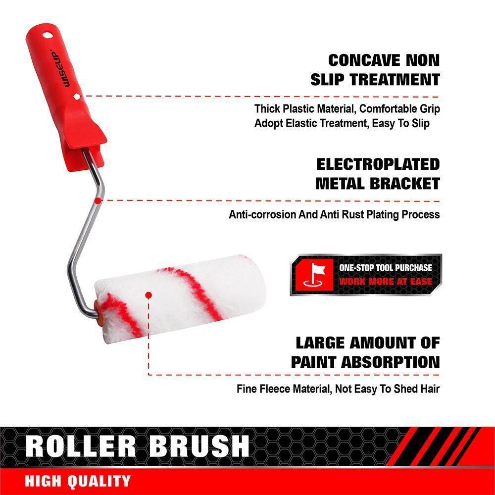 WISEUP Paint Edger With 9-Pack Replacement Rollers Brush Painting Brush Roller Brush Various Paint Roller Brush Paint Tools