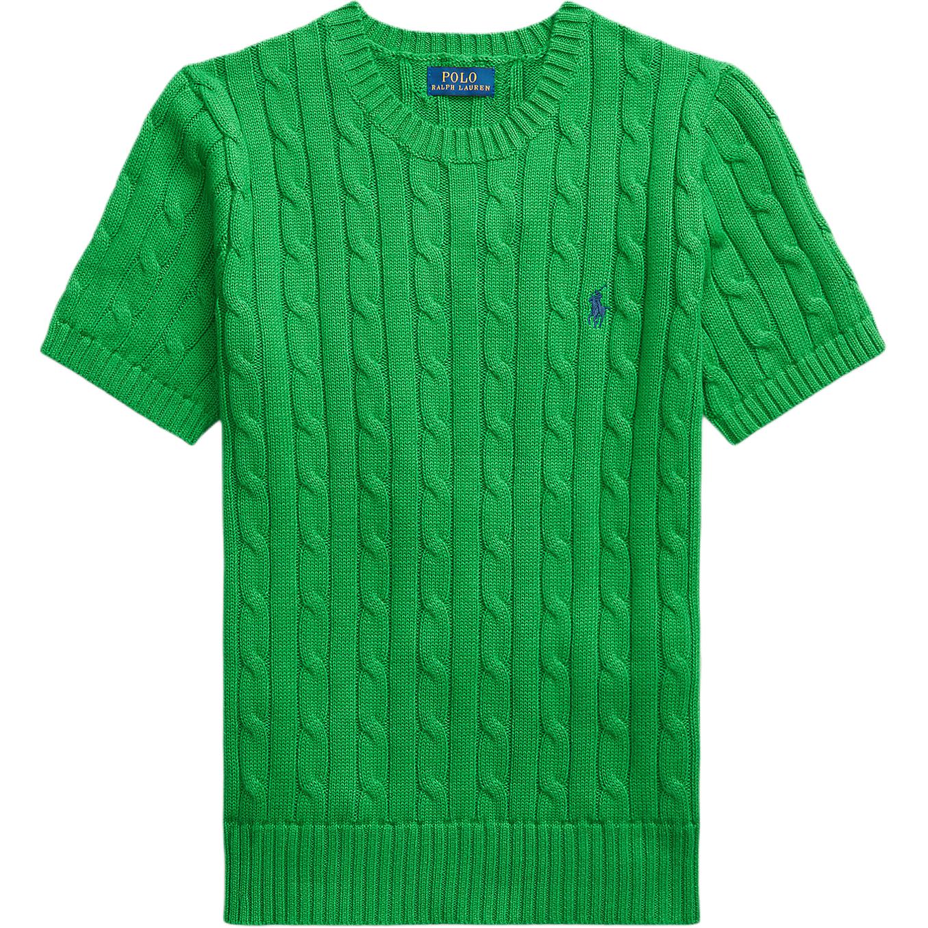 

Polo Ralph Lauren Хлопковый свитер с кабельной вязкой и коротким рукавом Женские свитера 211910987-035 S