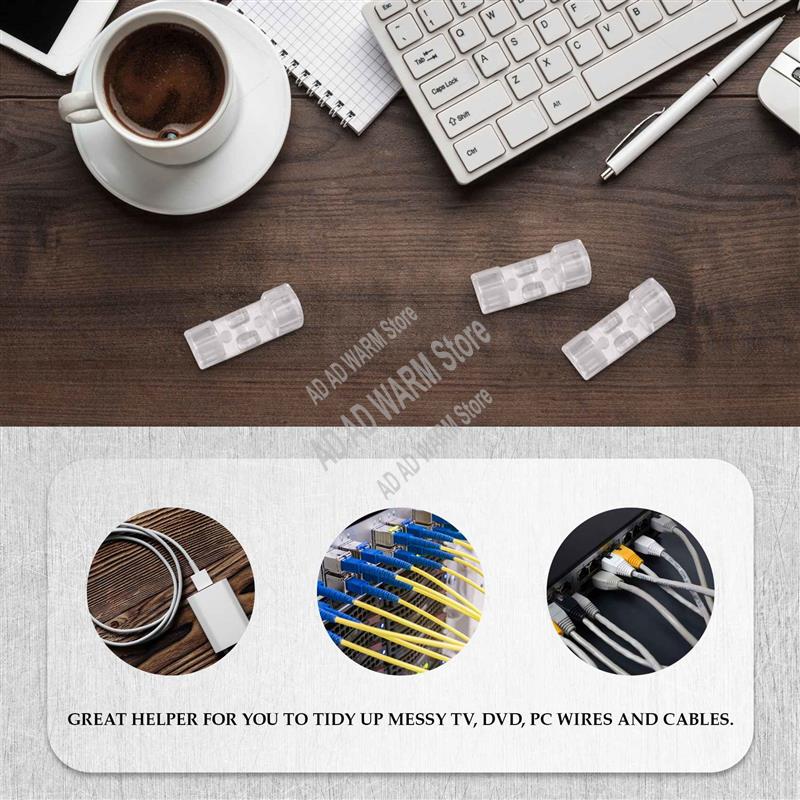 AD23-20Pcs/Lot Wire Fixing Clamp Clip Desktop Wire Clear Up Clips Holder Clamps Cable Clip Device USB Cord Clips Holder Organise