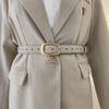 Simple Twoply Leather Belt With Alloy Fastener For Casual Office Wear