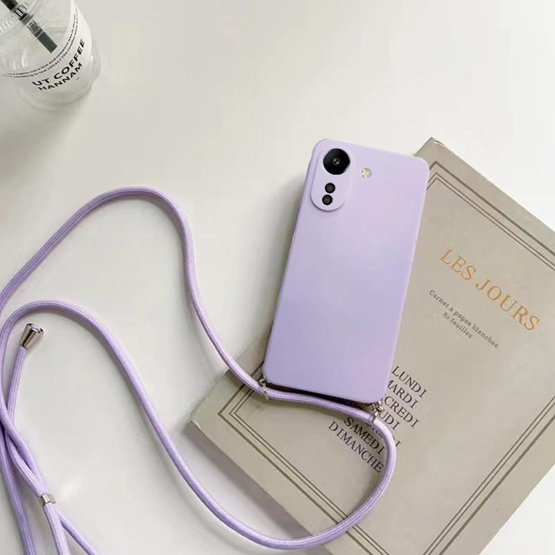 Náhrdelník Crossbody Popruh Šňůrka Silikonové Pouzdro Pro OPPO A80 5g A3 Pro 5g Globální CPH2639 Měkký Lanyard Zadní Kryt Fundas