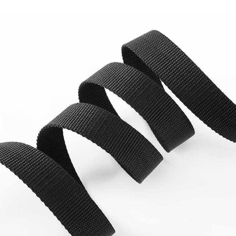 Black Thickened Polyester Herringbone Webbing Tape for Bags and Straps