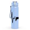 1PC Dog Silhouette Heartbeat Line Art 750ml Color Plastic Sports Water Bottle Leakproof Flip Straw Lid Suitable for Sports Office Home Use