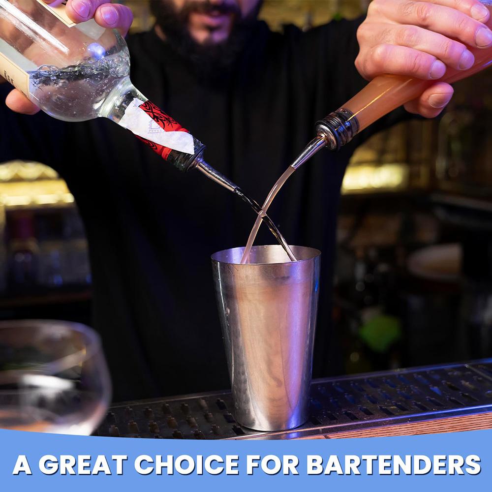 12 Pack Wine Bottle Pourers, Stainless Steel Liquor Pour Spouts Tapered Spout - Liquor Pourers with Rubber Dust Caps