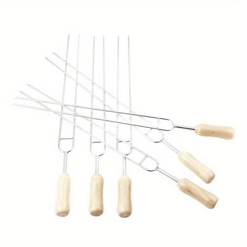 6 Teile/satz Grill Werkzeuge Edelstahl Fleisch Grill U Form Gabel Kochen Im Freien Mais Halter BBQ Gabel Werkzeug