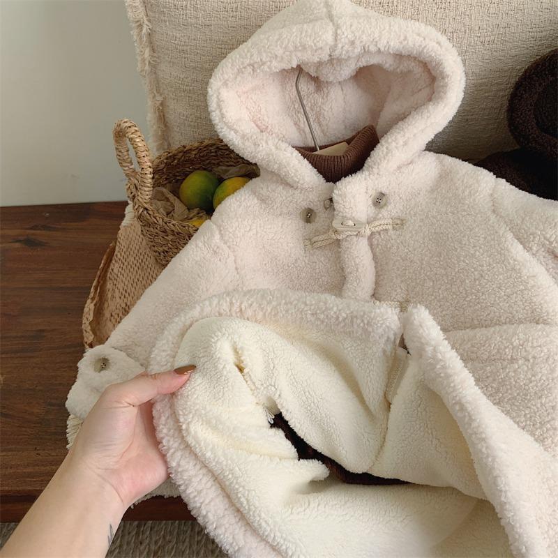 Children's Coat Fleece-lined Thickened Long Warm Coat for Autumn and Winter