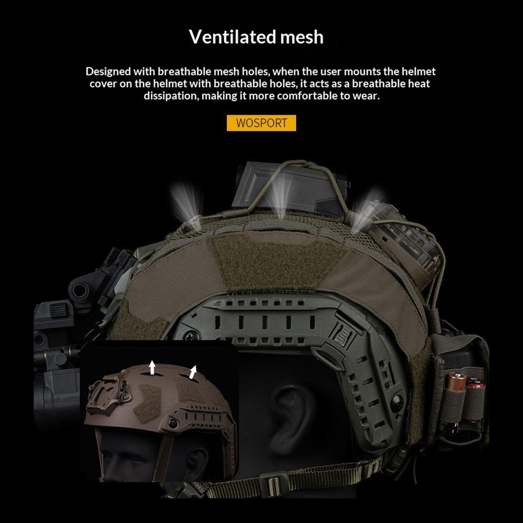For WOSPORT FAST SF Fixation Helmets Cloth with Elastic Fixed Cord Tactic Helmets Cover Breathable for GEN4 Outdoor Airsoft Gear