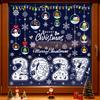 1117 Christmas Stickers Merry Christmas Decals White Snowflake Static Cling Santa Reindeer Snowman Window Decor