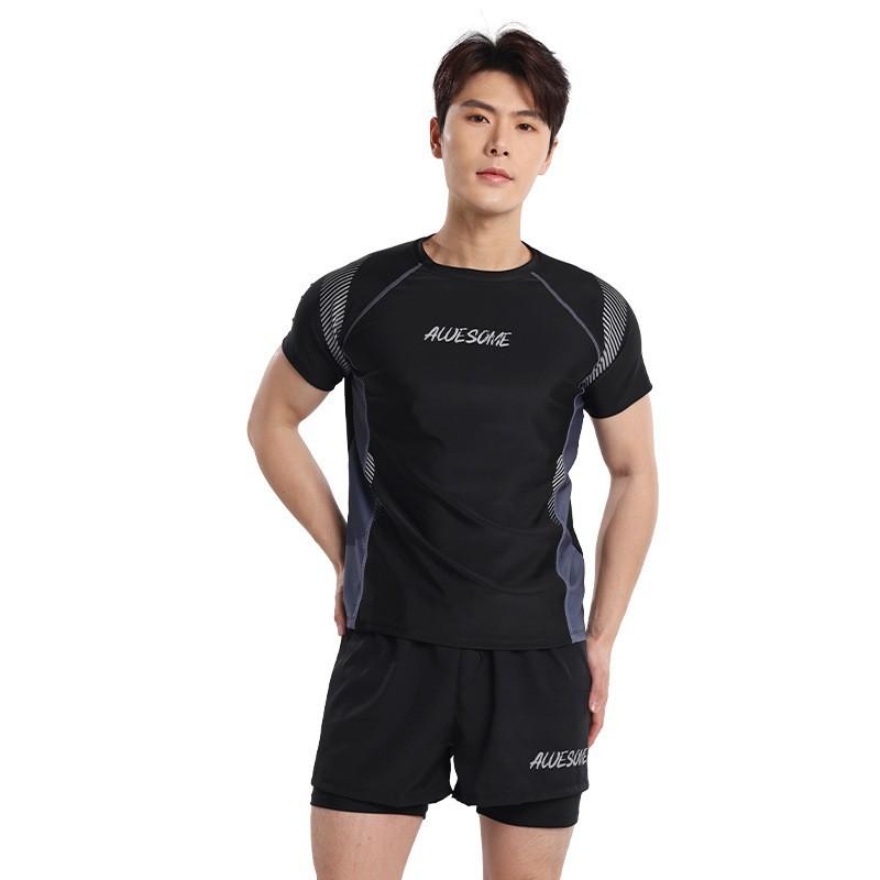 

Men s Swimsuit Professional Anti-embarrassment Large Size Loose Double-layer Swimming Pants Quick-drying Suit Male Teenagers 6XL 190- 210kg