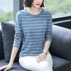 Women's Loose Pure Cotton Long-Sleeve T-Shirt for Spring & Autumn - Fashionable Top for Middle-Aged Moms