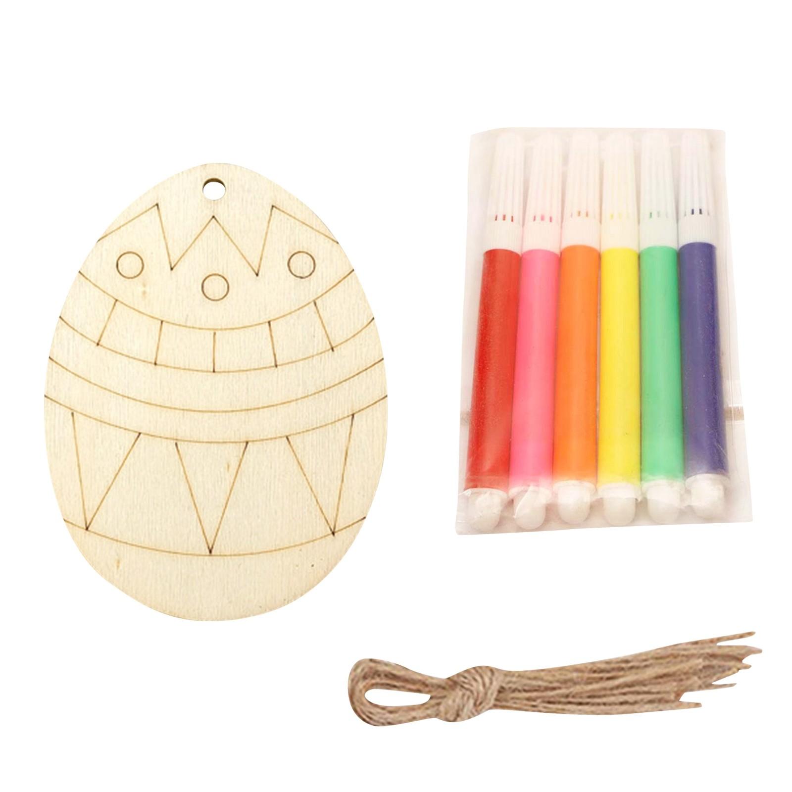 

2D подвеска в виде деревянного пасхального яйца с веревкой, незаконченное украшение в форме яйца, подходит для пасхальных поделок своими руками, вечеринок, домашнего декора 10 шт. 1 мл One Size