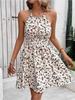 European Bohemian Halter Neck Ruffled Floral Mini Dress - Summer Vacation Beachwear for Women
