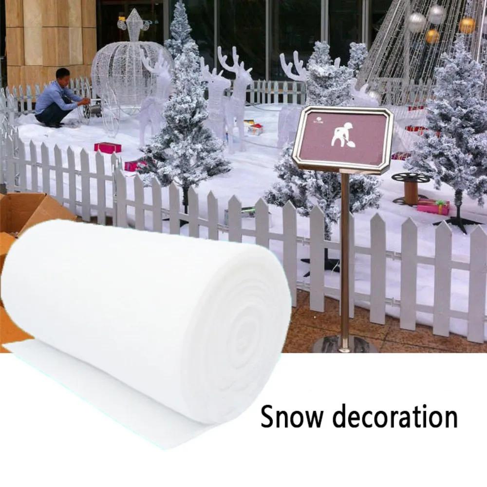 Artificial Cotton Christmas Snow Blanket Decoratiive DIY Fake Snow Carpet Reusable Simulation Christmas Snow Roll Mat