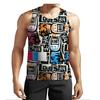 Erkek Yaz Sörf Plaj Tank Top Büyük Boy Rahat Nefes Kolsuz Üst Gevşek Baskı Tank Top Erkek Gömlek
