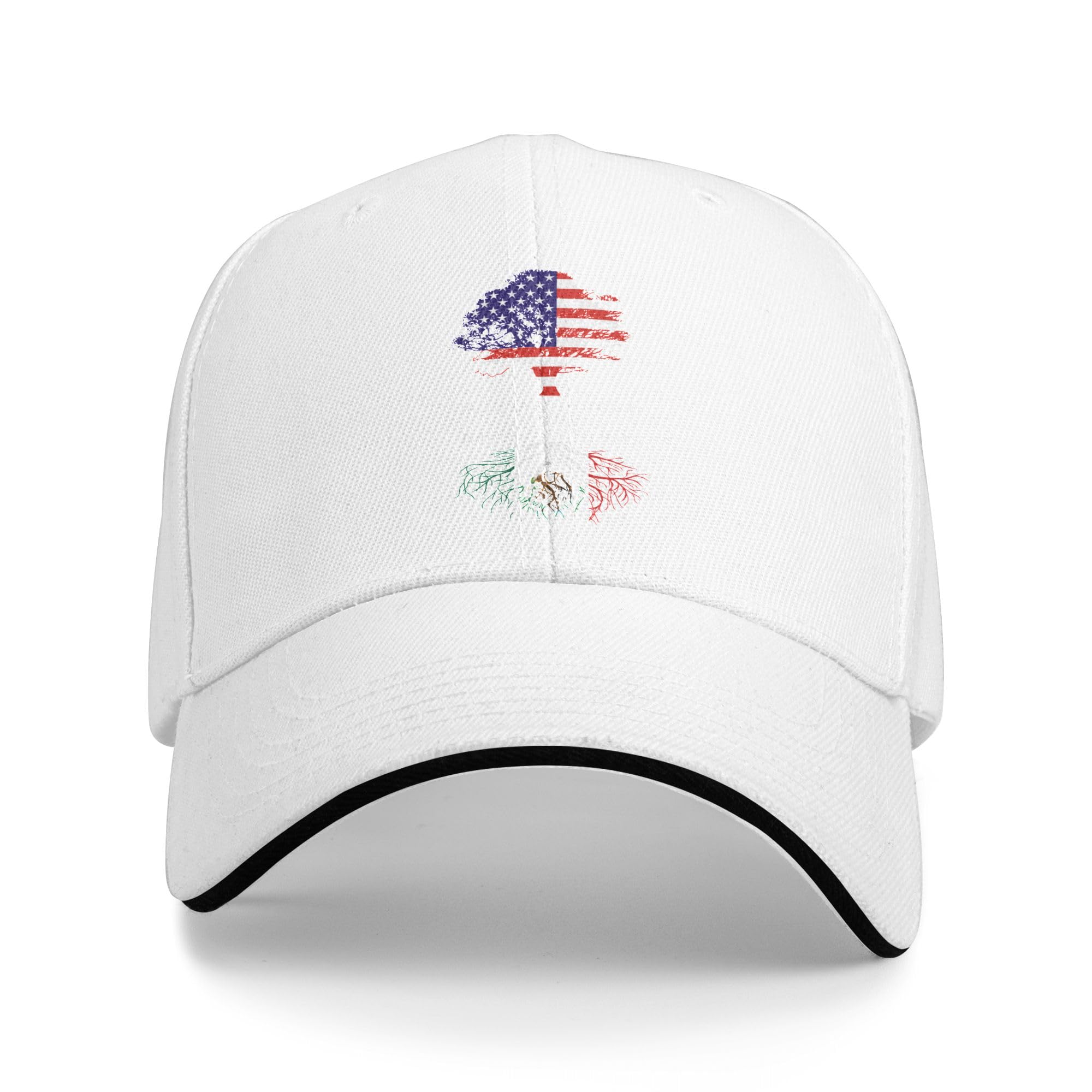 

Sandwich Baseball Cap for Men & Women, 3-Layer Contrast Design Adjustable Hat, Lightweight Durable Cap білий