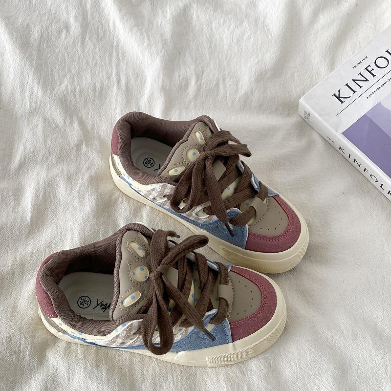 Dopamine board shoes women's spring new bread shoes versatile niche thick-soled heightening sports and leisure white shoes