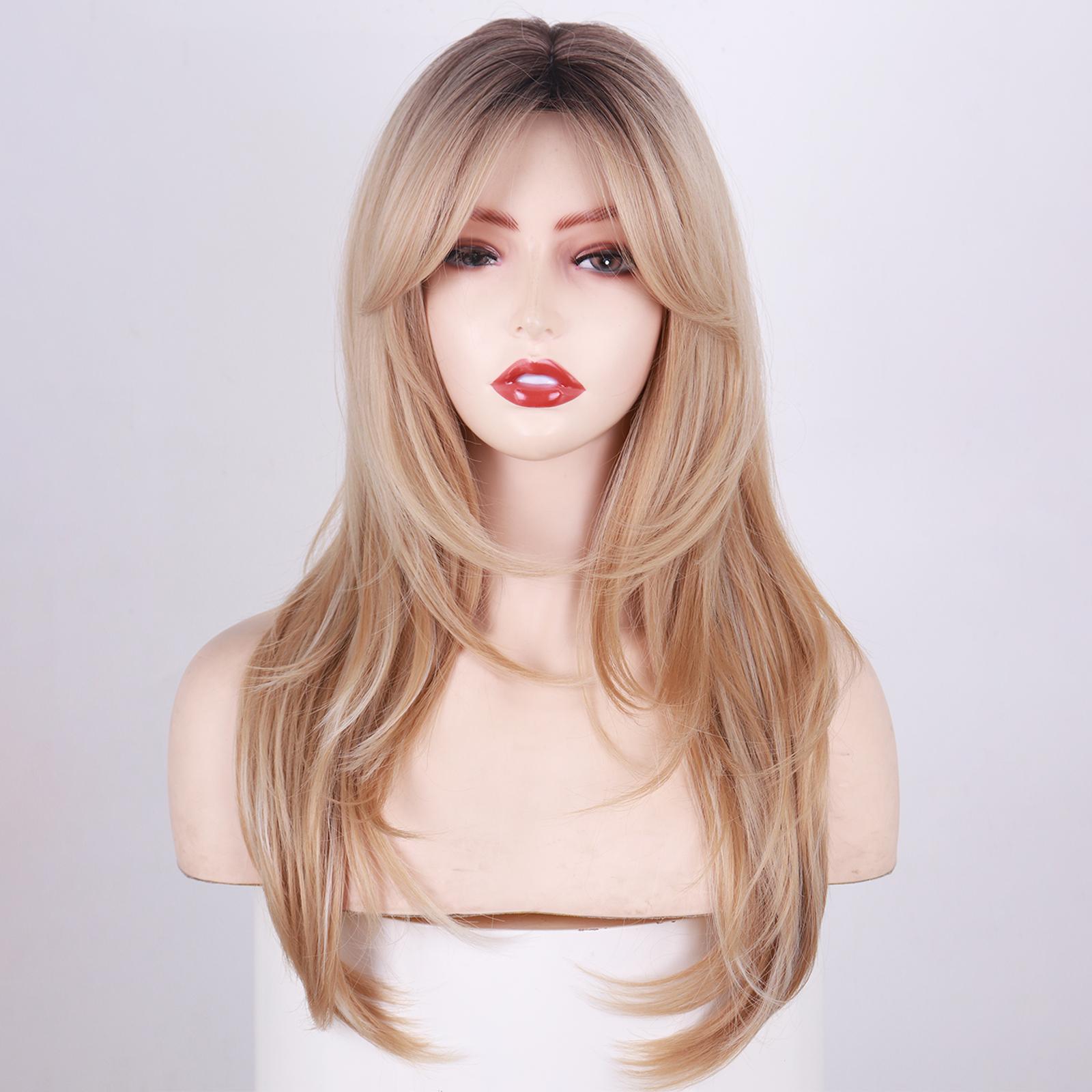 

Длинный прямой парик MERISIHAIR пепельно-русого цвета с челкой, парики черного блонда с эффектом омбре для женщин, синтетический парик высокотемпературного блонда для женщин