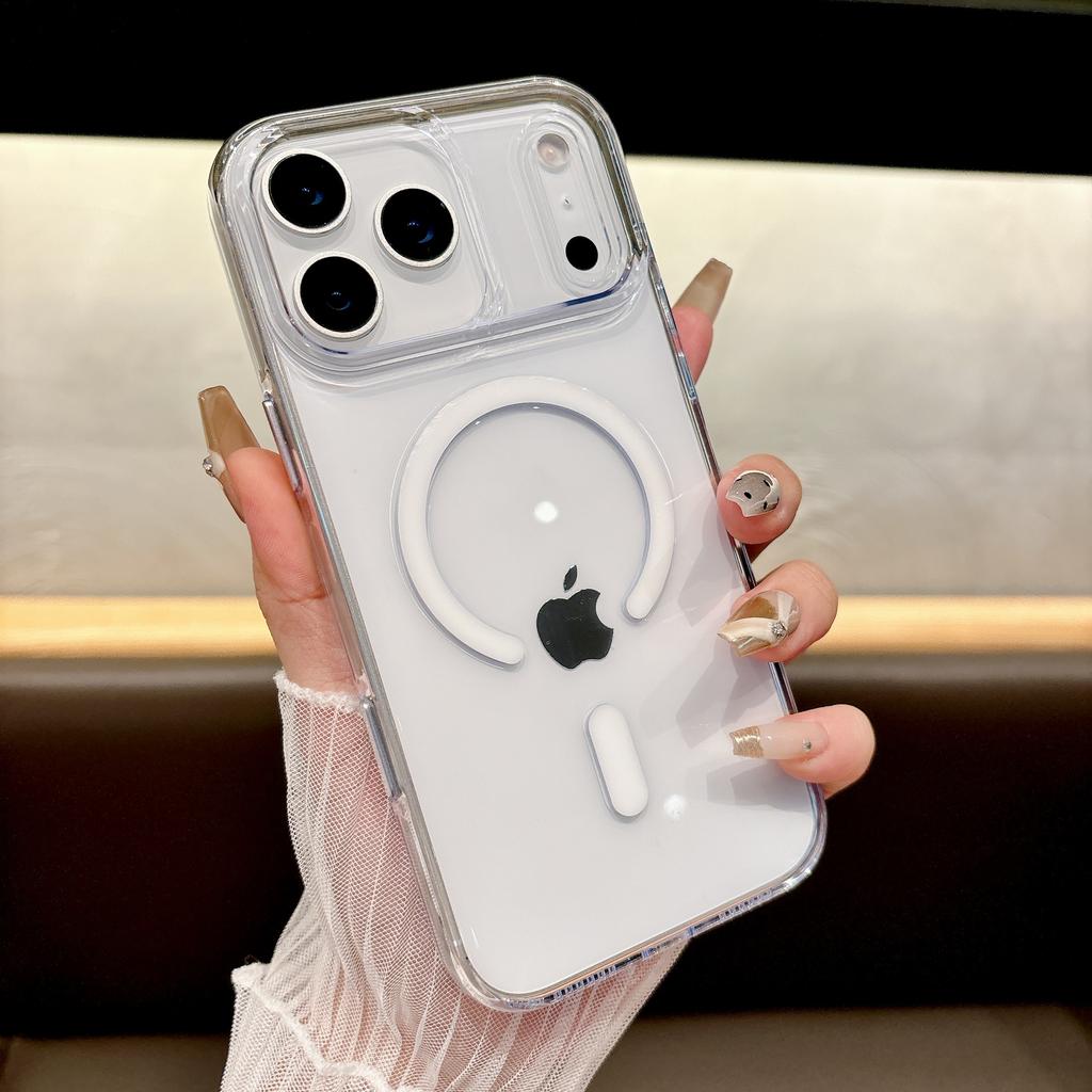 Trendy Acrylic Colorful Clear Magnetic Case For iPhone 17 Air AI Camera Button 16 15 14 Pro Max Fashion Cover Strong Protection
