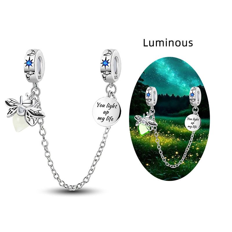 Original Copper Charms Beads Glowing Luminous Bee Firefly Butterfly Pendant For Bracelet Bangle Charm Diy Jewelry
