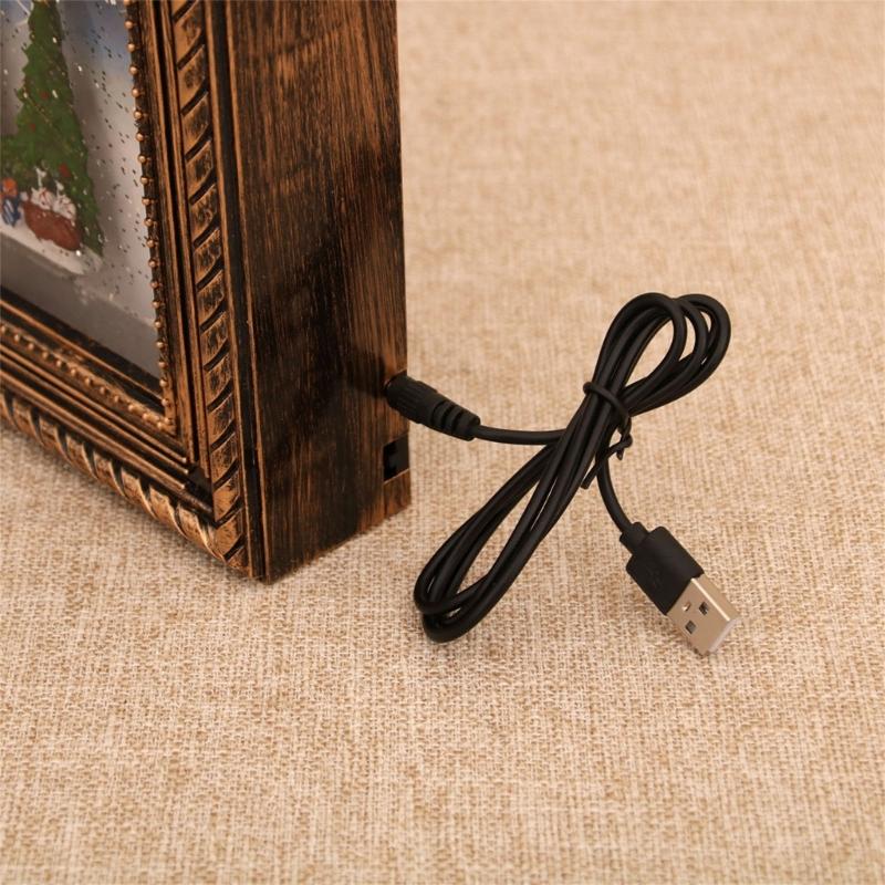 Festival Memory Showcases Combining Rotating Snow Effect Battery Power Melodies Player And Shatterproof Frame Structure