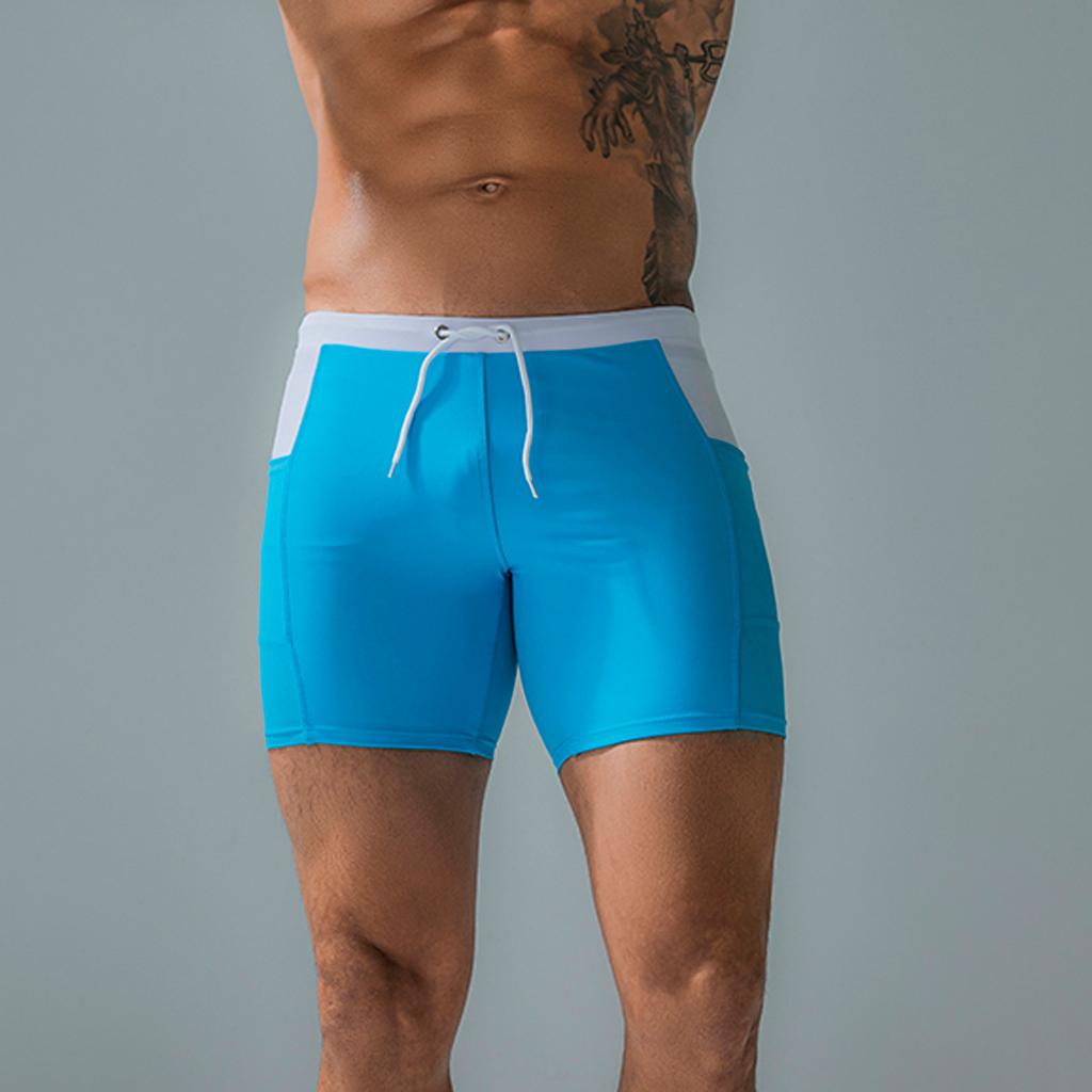 Mens Swim Trunk Swimwear Bathing Suit Swim Brief Square Leg Board Short