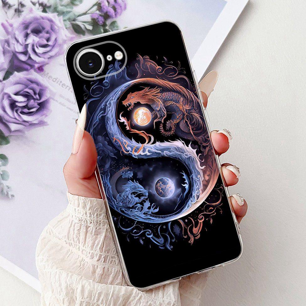 Clear For iPhone 16e A3212 A3409 A3410 A3408 Cover For iPhone 16e Case Fashion Luxury Flowers Cute Funny Painted Soft Bumper