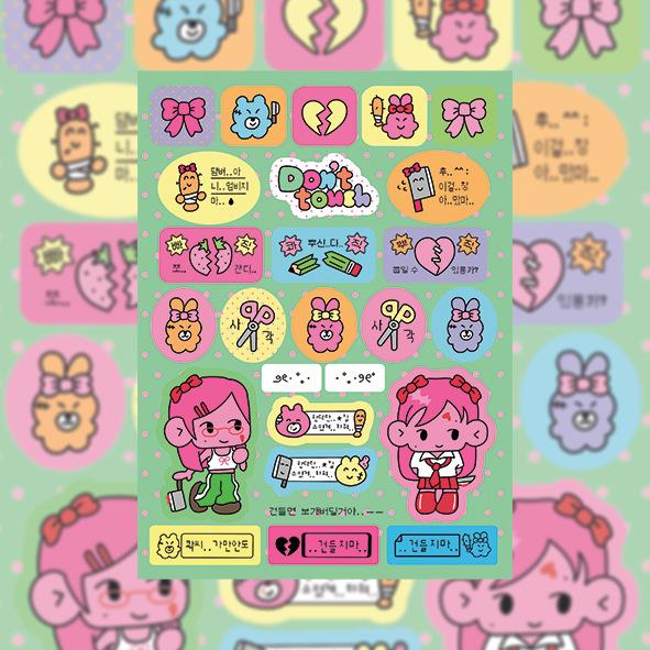 Bad Girl Корейская поп-музыка Ежедневные наклейки с персонажами Ins Goo Ka Hand Account — фото 12