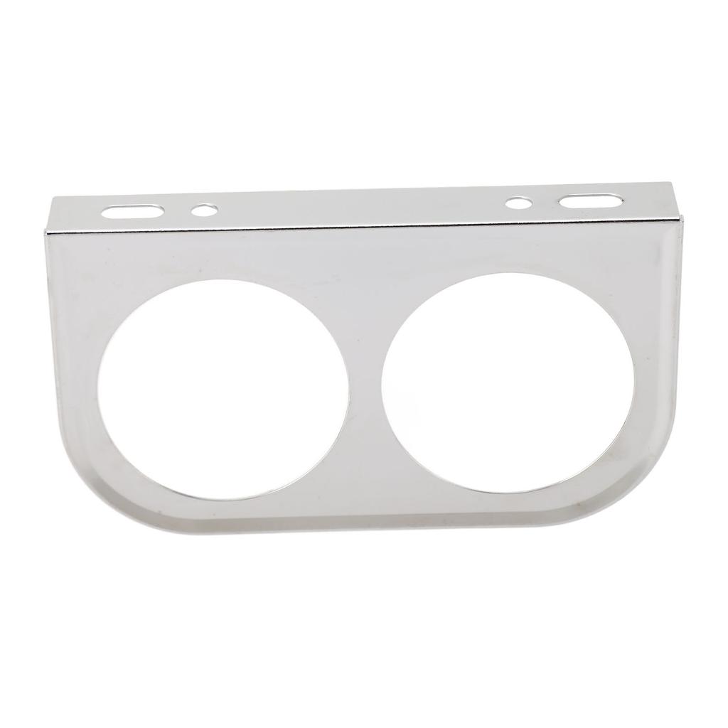 2 Hole Gauge Panel Gauge 2?116 Inch 52MM Universal Metal Car Meter Mount Instrument Panel Silver
