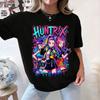2026 Summer Kpop Demon Hunter Loose Anime Short Sleeve T-Shirt Street Trendy Pattern Printed Casual Top