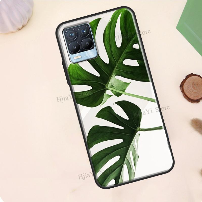 Leaves Monstera Green For Realme 10 Pro Plus C55 C35 C33 C31 C30 C21Y GT Neo 5 OnePlus 11 10T Nord CE 2 Lite Case