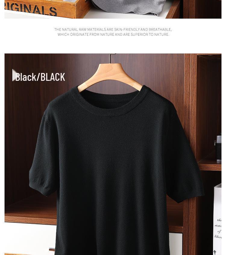 Men's Plus Size Loose Knit Short-Sleeve Pullover Top