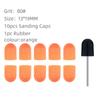 Candy Color Nail Art Sand Cap Nail Polishing Head Sand Ring Electric Nail Drill Machine Accessory Cuticle Dead Skin Removal Manicure Tool with Rubber
