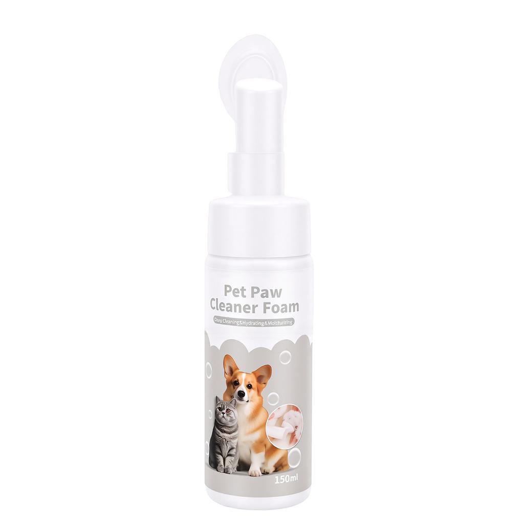 Pet Paws Cleaner Foam Gentle Foaming Cleanser with Soft Silicone Brush for Dirty Muddy Paws 150ml
