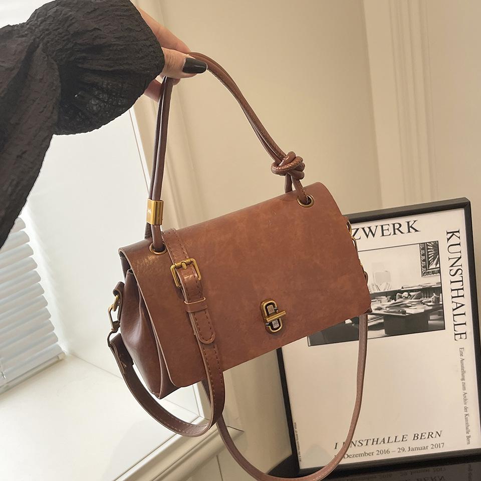 2025 Retro Minimalist One-Shoulder Crossbody Handbag - Trendy Niche Design Women's Bag