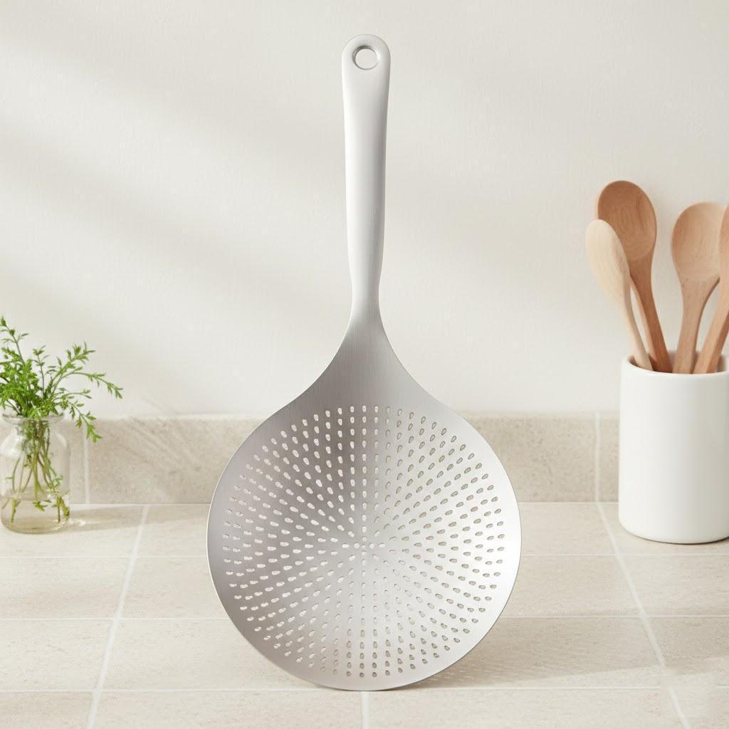 

High Temperature Resistant Colander Large Kitchen Noodle Strainer Anti Scald Vegetable Skimmer Cooking Tools білий