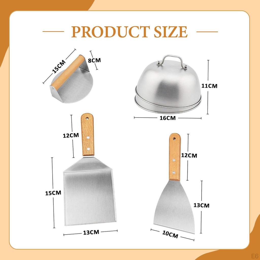 Griddle Accessories Kit Barbecue Spatulas Kitchen Gadget Multifunctional Pancake Turner for