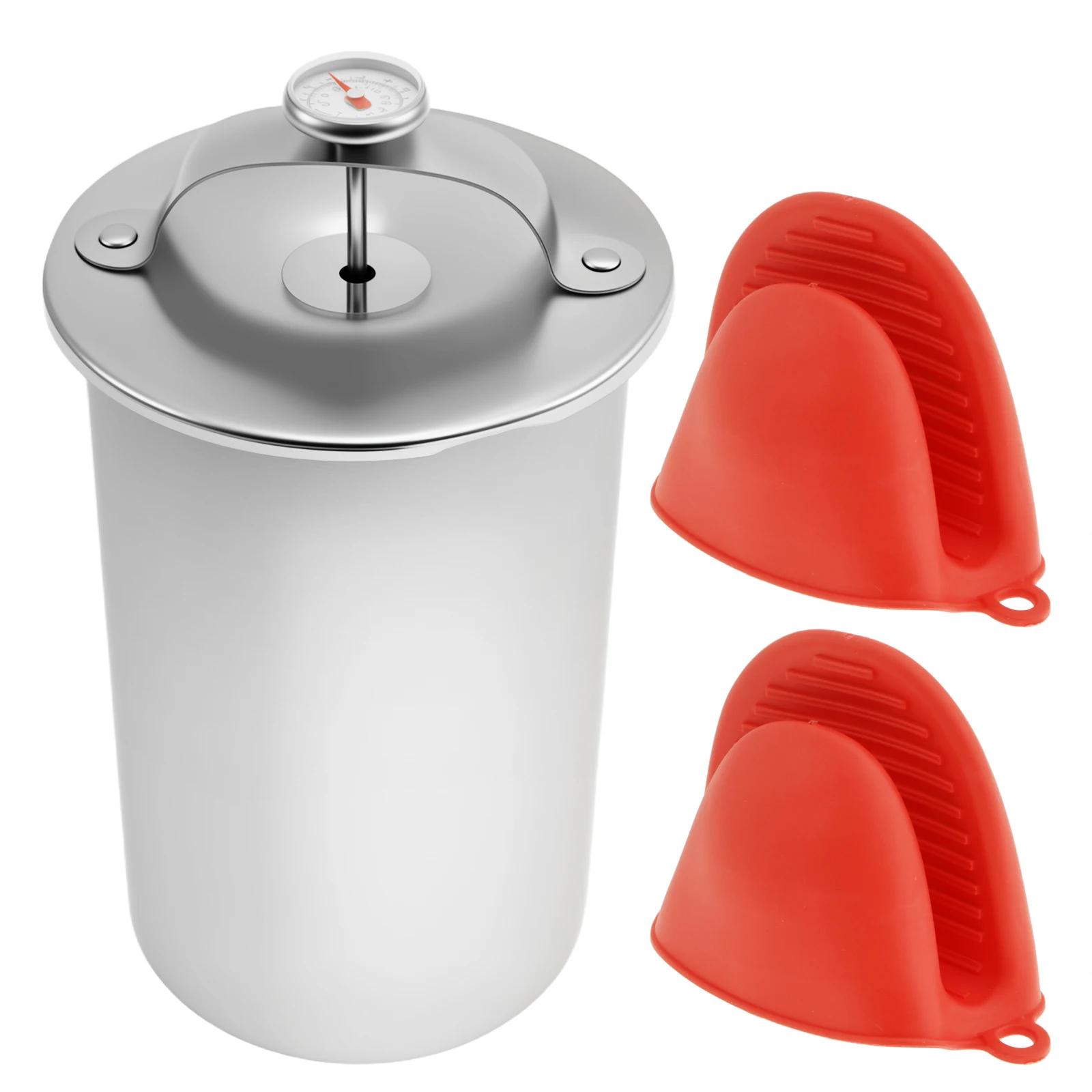 Пресс-форма для ветчины из нержавеющей стали, пресс-форма для деликатесного мяса с термометром для приготовления свинины и птицы, кухонные принадлежности серебряный