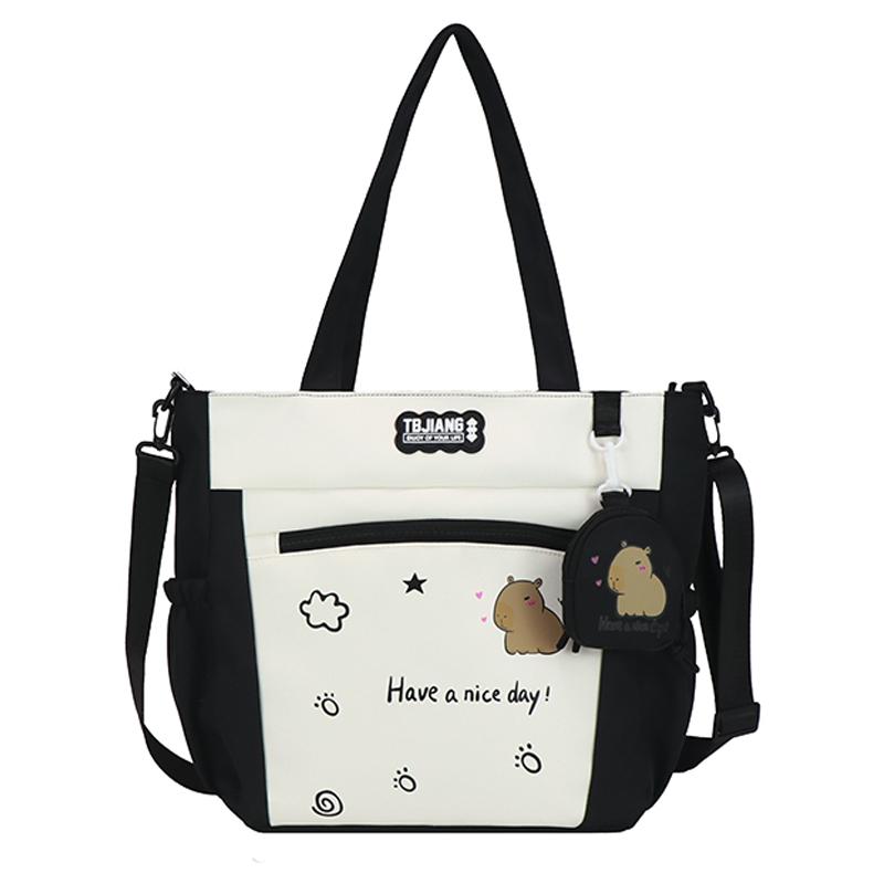 Women's Handbag Cartoon Print Book Bag Student Shoulder Bag Large Capacity Crossbody Bag
