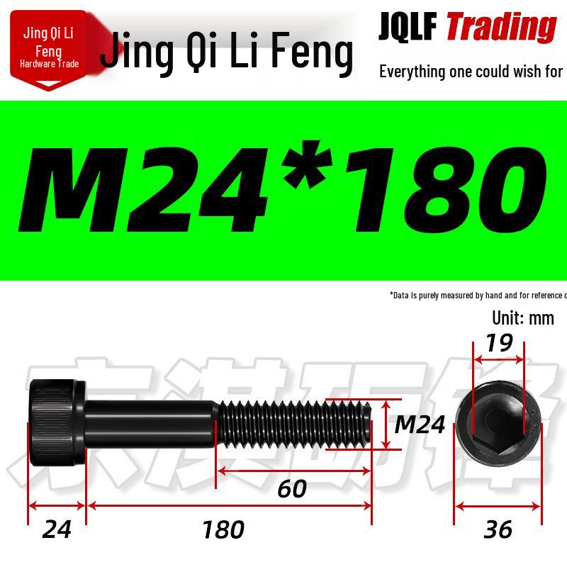 M20-M27 High Strength Blackened Hex Socket Head Cap Screw with Knurled Cylindrical Half Thread