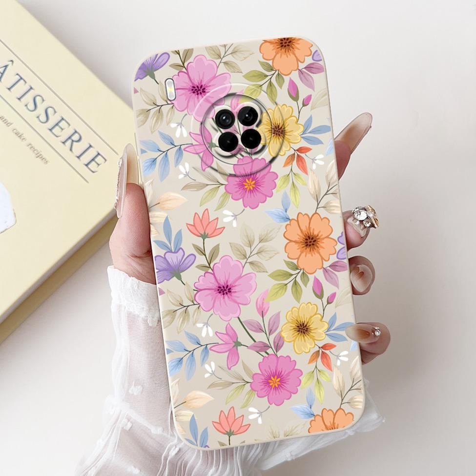 For Huawei Y9a Case Fashion Cute Cartoon Luxury Flowers Silicone Back Cover For Huawei Y9a Phone Case Shockproof Bumper FRL-L22