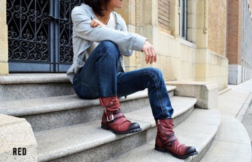 Gino Engineer Short Drape Size Ze319 RE Boots, Boots, Red, 27cm,