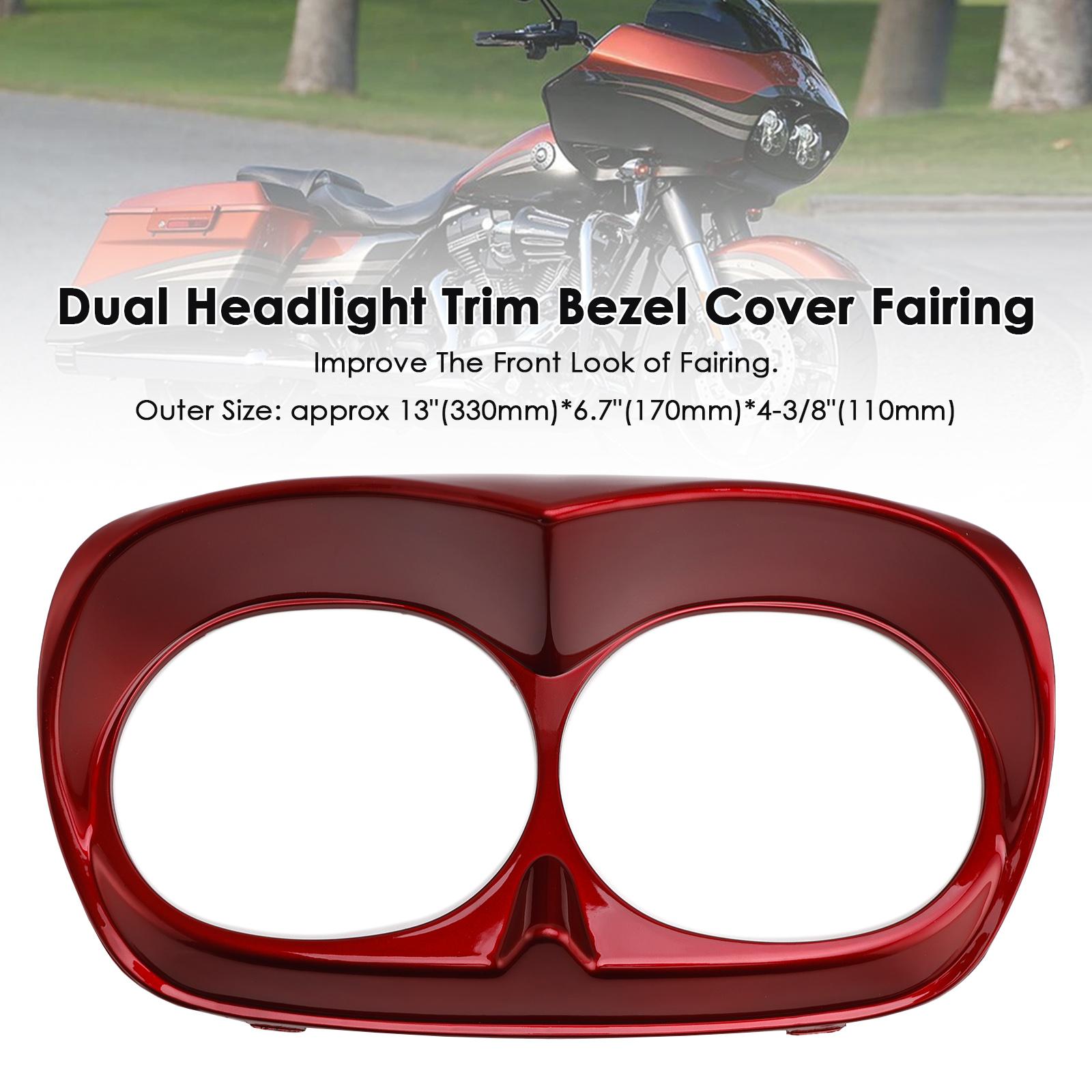 Dual Headlight Trim Bezel Cover Fairing For Road Glide 1998-2013 Red