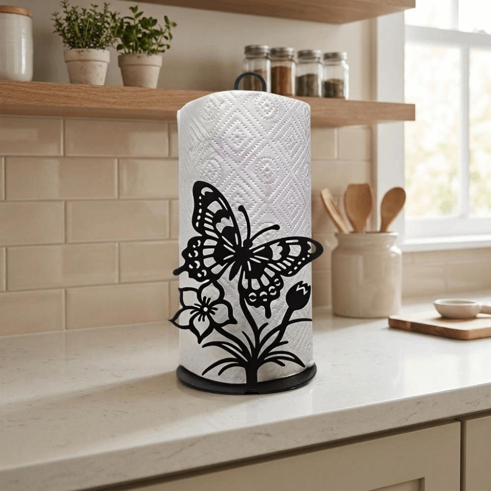 Free Standing Butterfly Napkin Holder 2D Flat Vertical Napkins Rack Kitchen