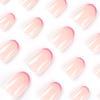 Wearable Pink French Tip Nail Art - Short Fake Nails