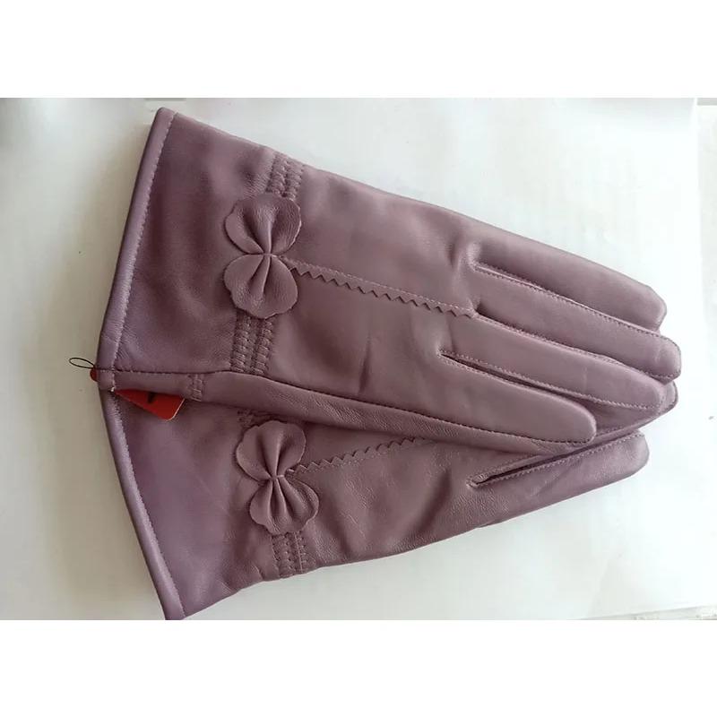 Ženy Zimní zateplené rukavice z pravé kůže Dámské Rukavice z pravé ovčí kůže Dívčí Móda pro řízení Dámské Luxusní Rukavice s vlněnou podšívkou