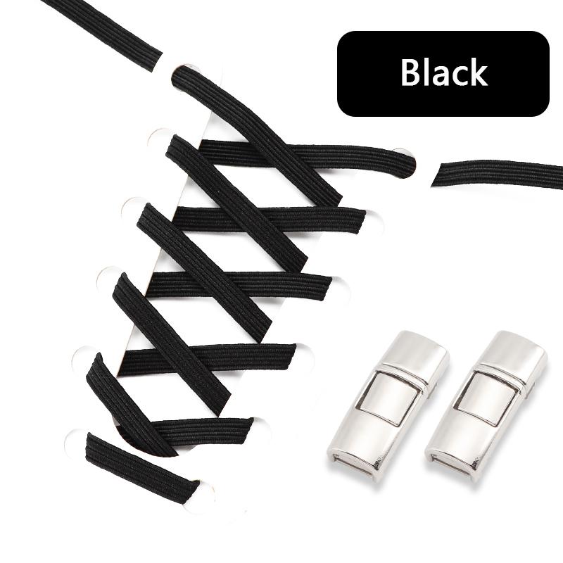 No Tie Shoe Laces For Sneakers Elastic Shoelaces Metal Press Lock Men and Women Lazy Shoes Lace Rubber Band Shoestring 1 Pair