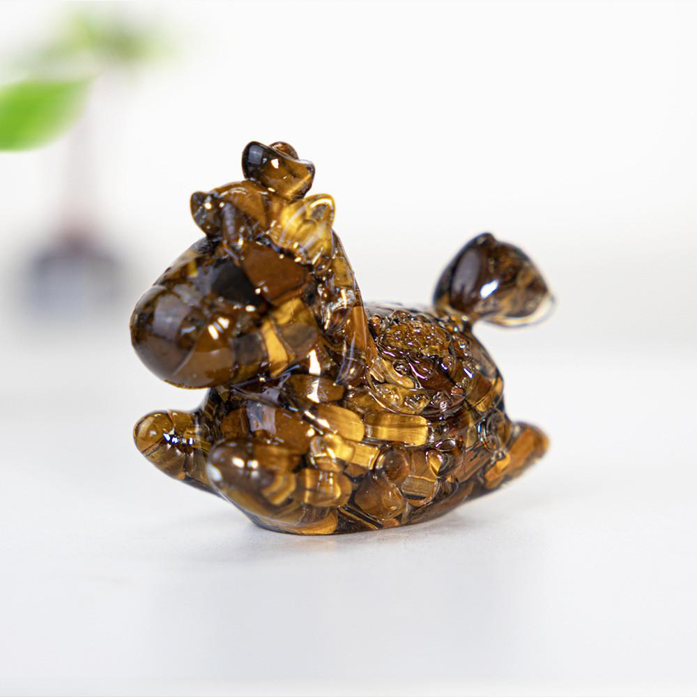 Resin Crystal Horses Desk Decor With Rotatable Animal Figurine For Gift Giving And Home Office